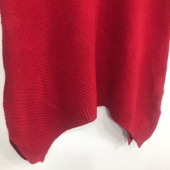 Patrizia Luca Milano Red Knit Mock Neck Curve Hem Pullover Tunic Sweater - Picture 9 of 16